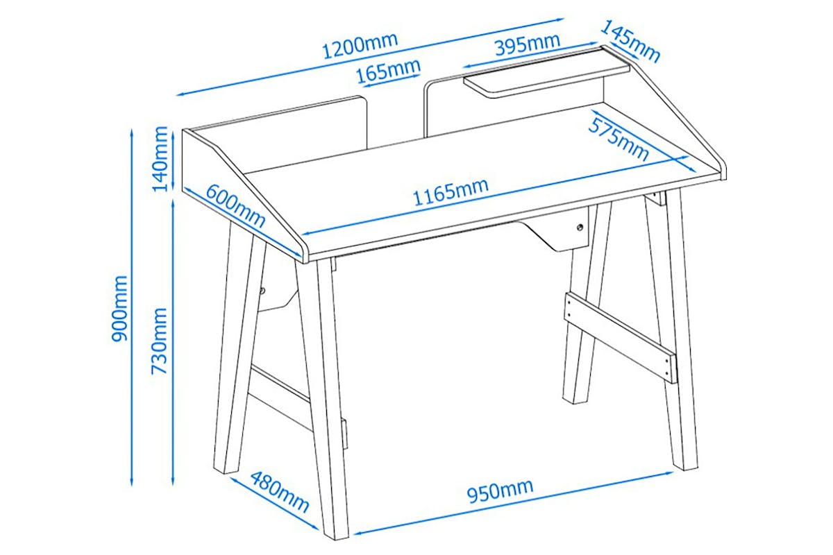 Dorel Truro Desk | Grey-6