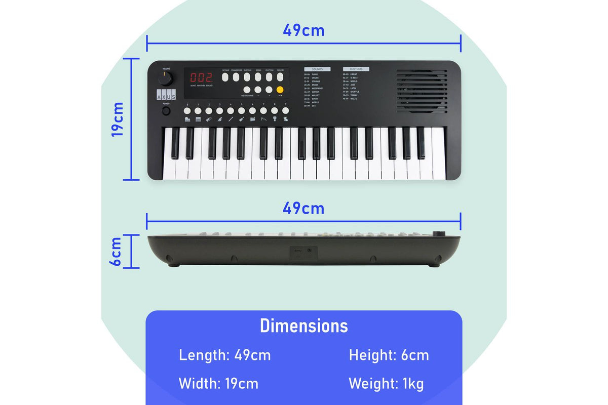 Axus Mini Keyboard 37 Key Keyboard - Black-4