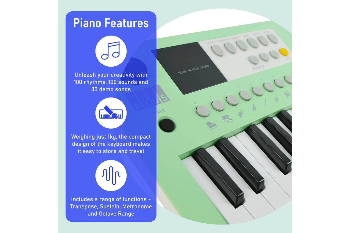 Axus Mini Keyboard 37 Key Keyboard - Green-3