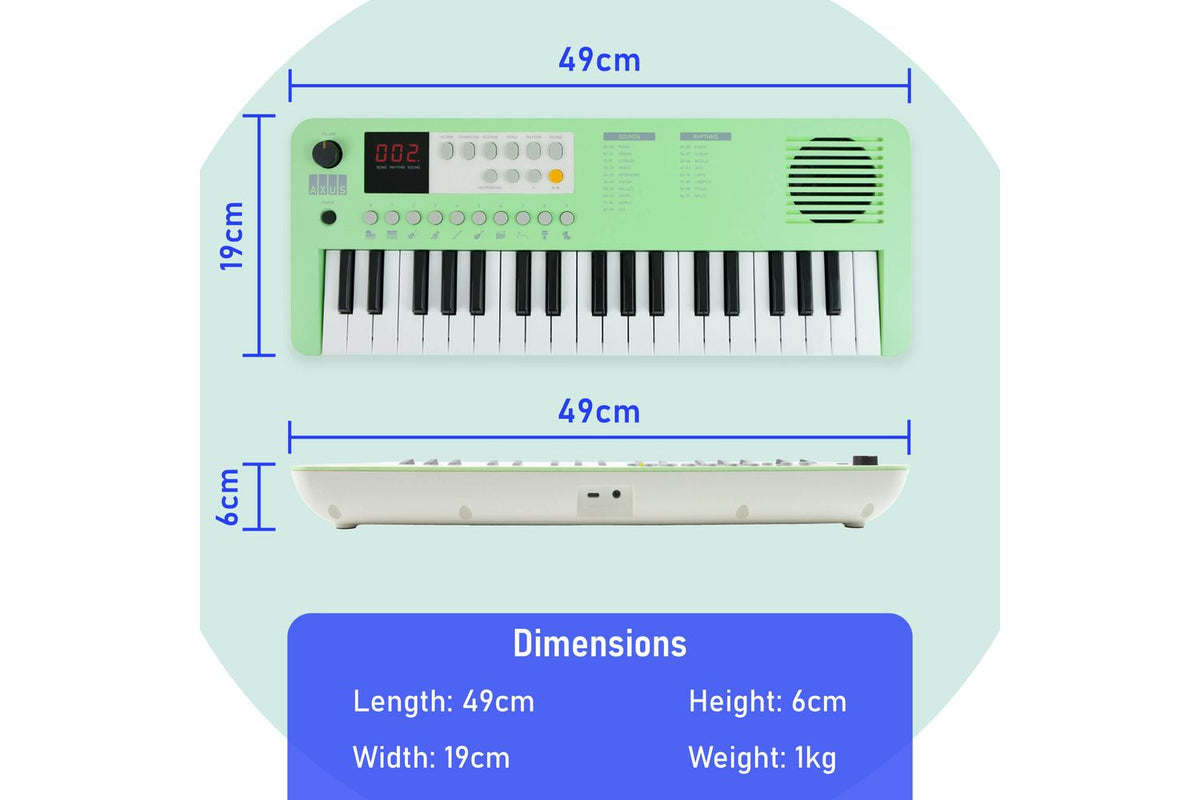 Axus Mini Keyboard 37 Key Keyboard - Green-4