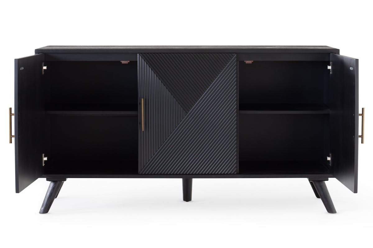 Ayda 3 Doors Sideboard | Black-4