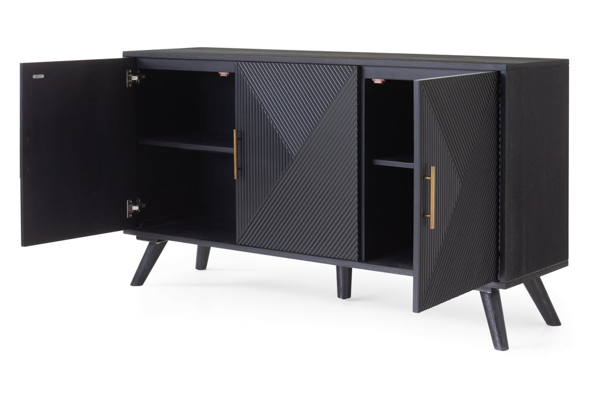 Ayda 3 Doors Sideboard | Black-5