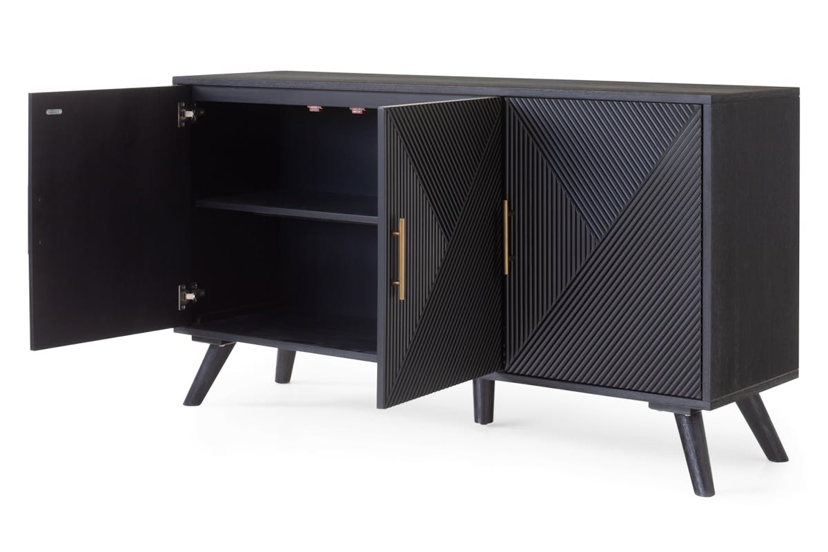 Ayda 3 Doors Sideboard | Black-6
