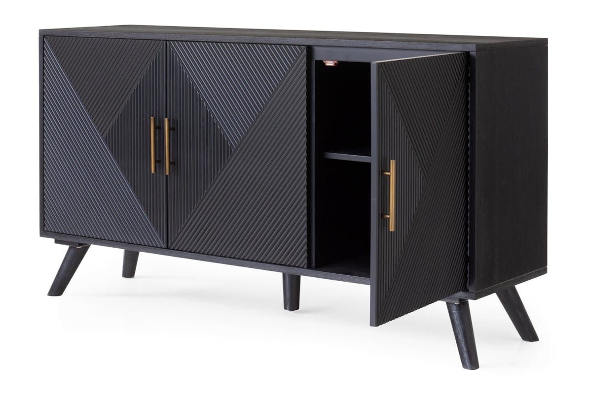 Ayda 3 Doors Sideboard | Black-7