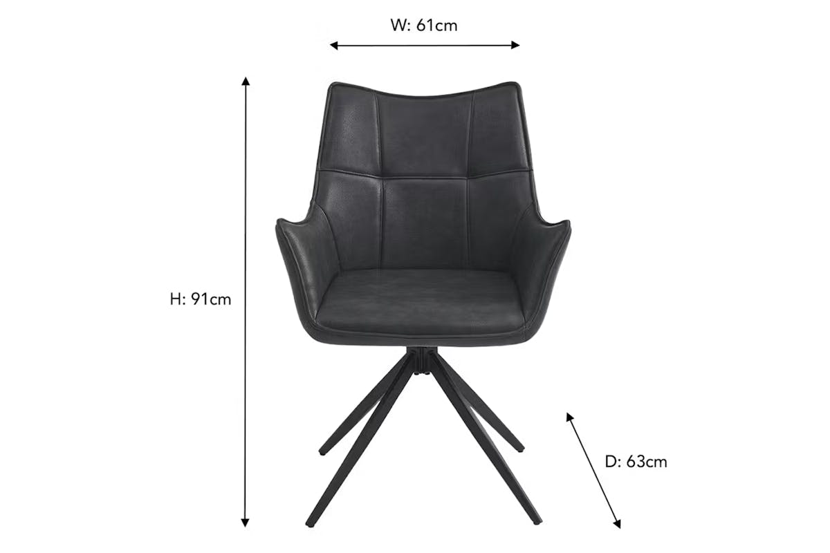 Aalto Dining Chair | Leather | Charcoal-4