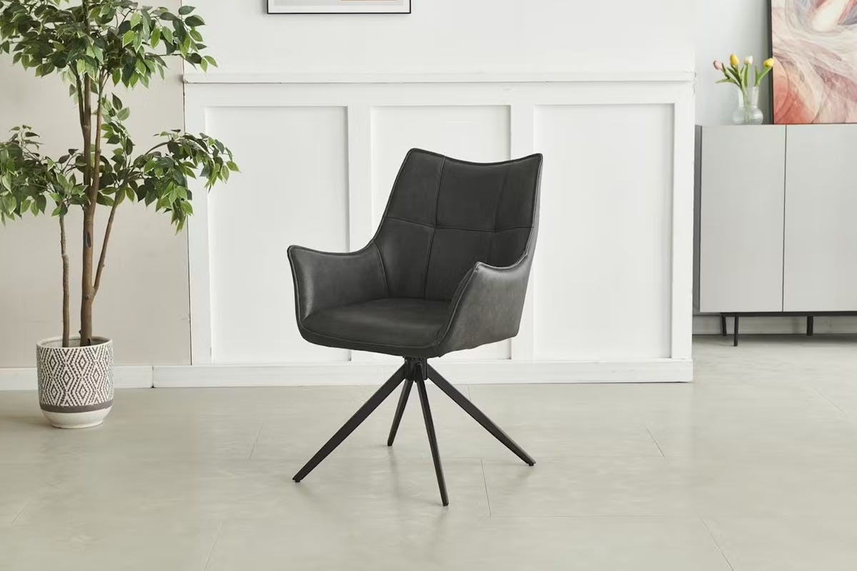 Aalto Dining Chair | Leather | Charcoal-2