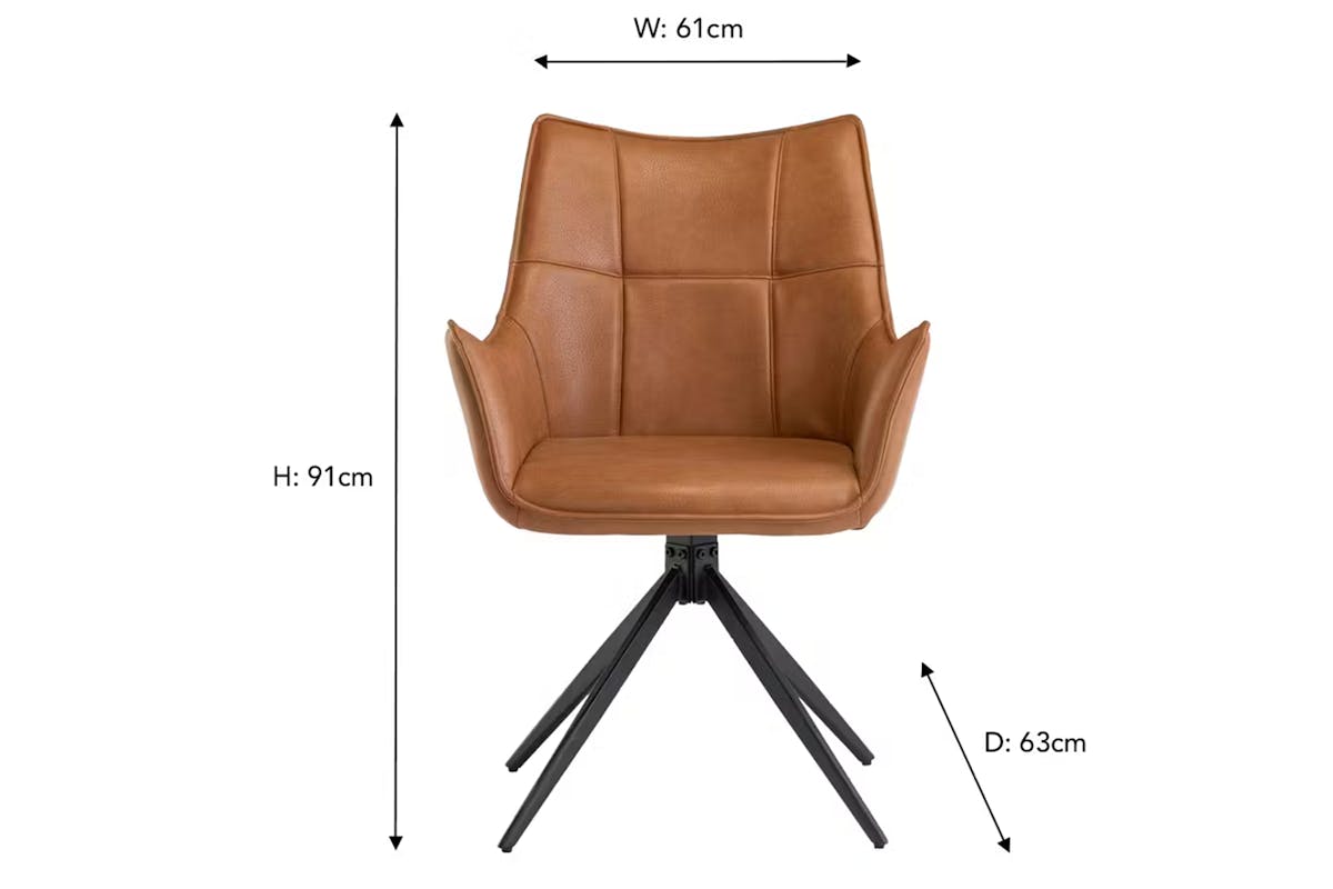 Aalto Dining Chair | Leather | Tan-4