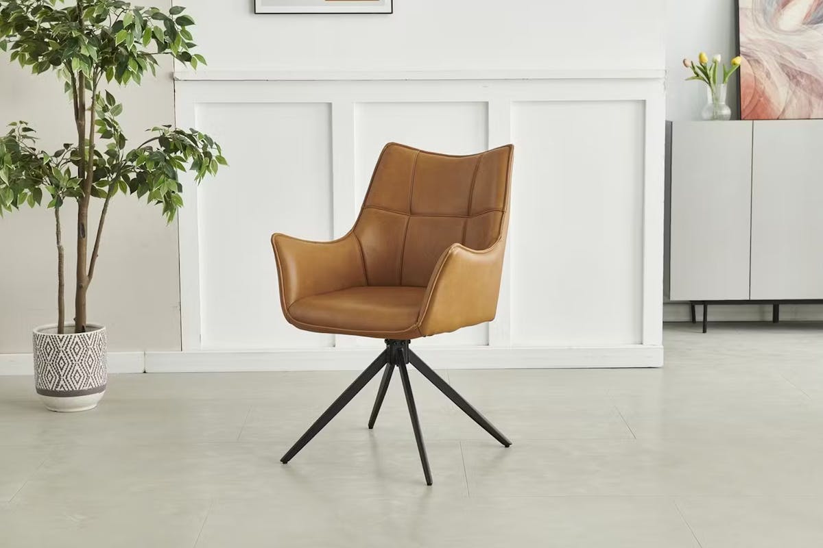 Aalto Dining Chair | Leather | Tan-2
