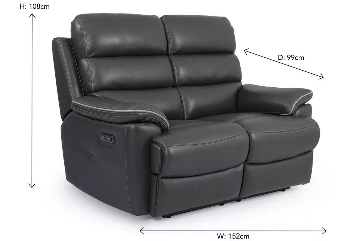 Alec 2 Seater Sofa | Power Headrest Recliner | Trim-7