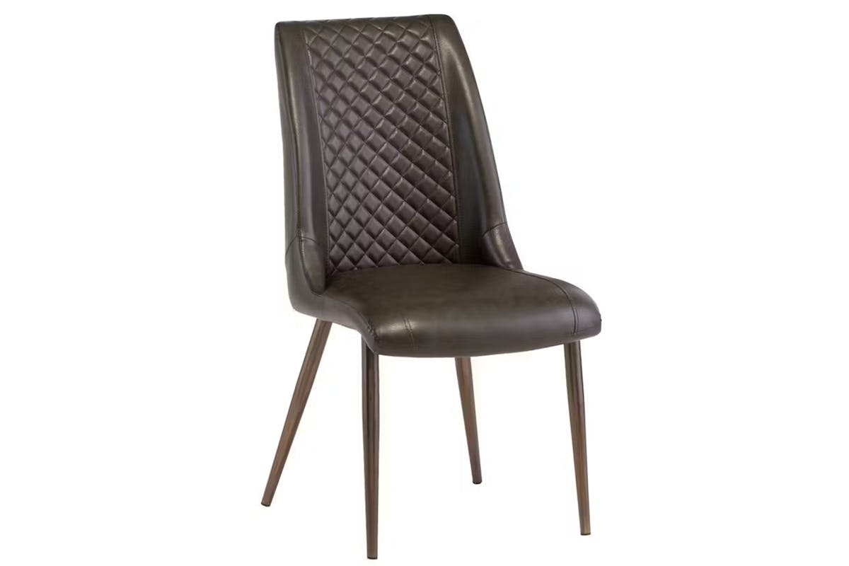 Amber Dining Chairs | Leather | Brown | Set of 2