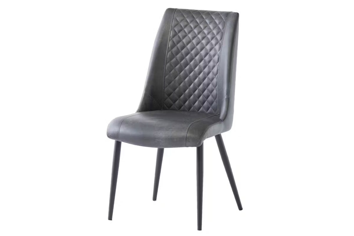 Amber Dining Chairs | Leather | Grey | Set of 2-5