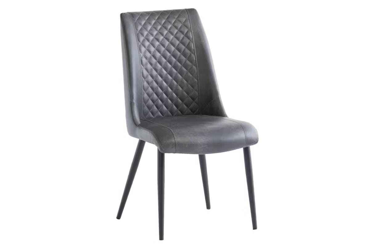 Amber Dining Chairs | Leather | Grey | Set of 2-4