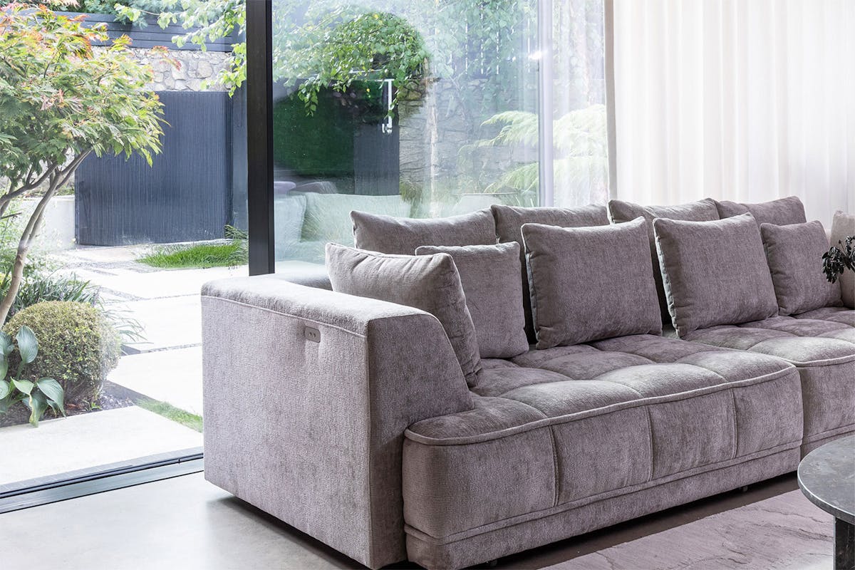 Amelia 4 Seater Sofa | Dual Power Slider | Fabric | Beige-15