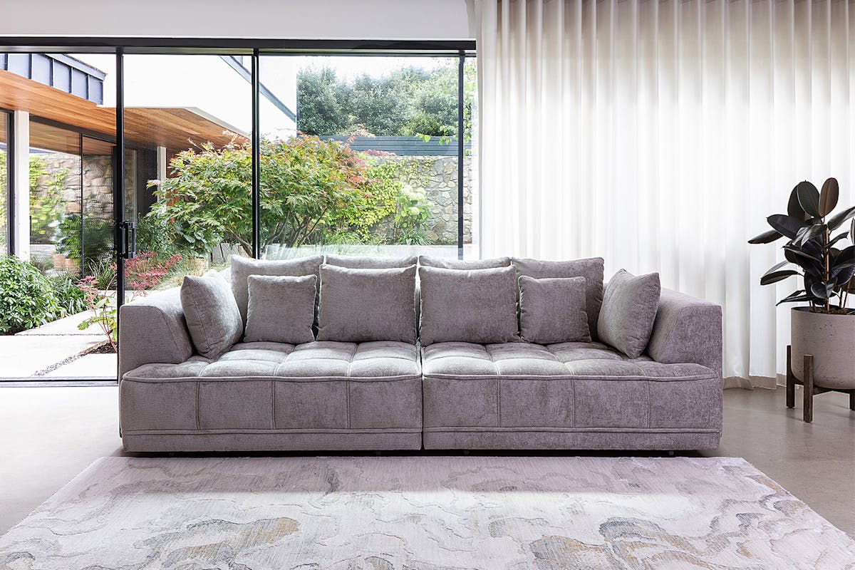 Amelia 4 Seater Sofa | Dual Power Slider | Fabric | Beige-2