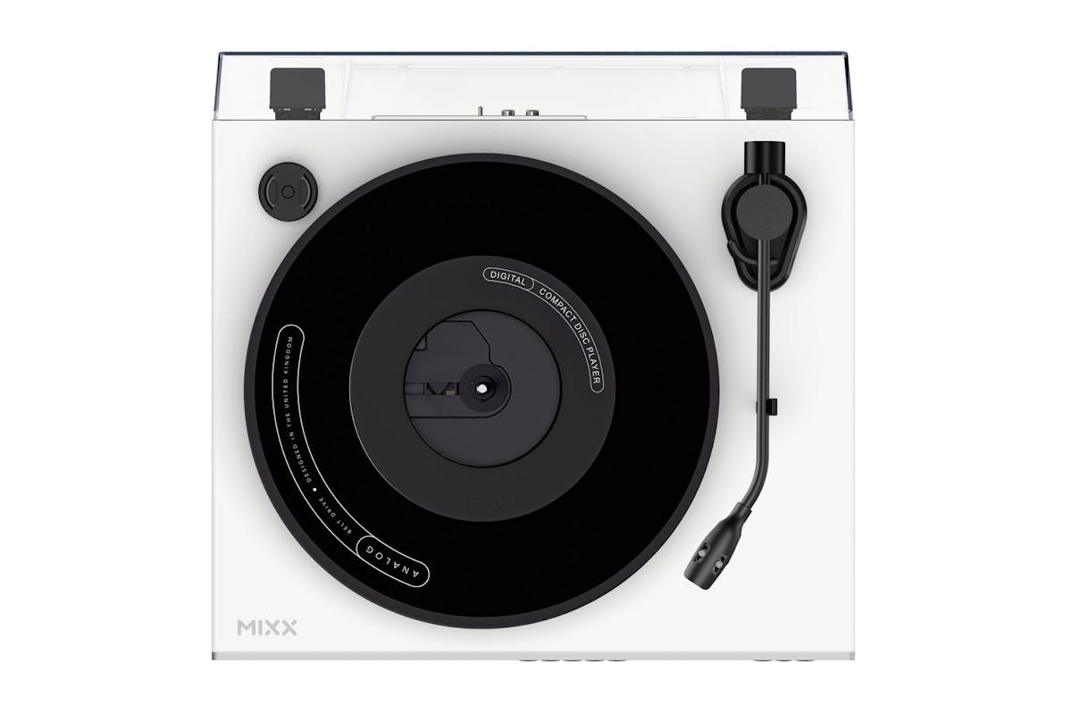 Mixx Analog Plus 2-in-1 CD/Record Player with Bluetooth | White | MRRP-85-WH-583-9