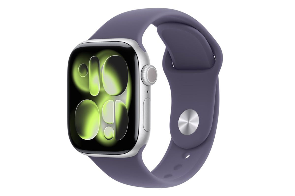 Apple Watch Series 11 | GPS | 46mm | Silver Aluminium | Purple Fog Sport Band | M/L-11