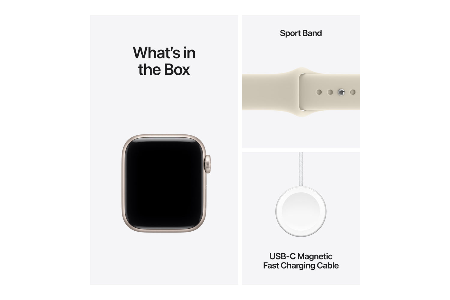 Apple Watch SE 3 | GPS | 40mm | Starlight Aluminium | Sand Sport Band | S/M-7