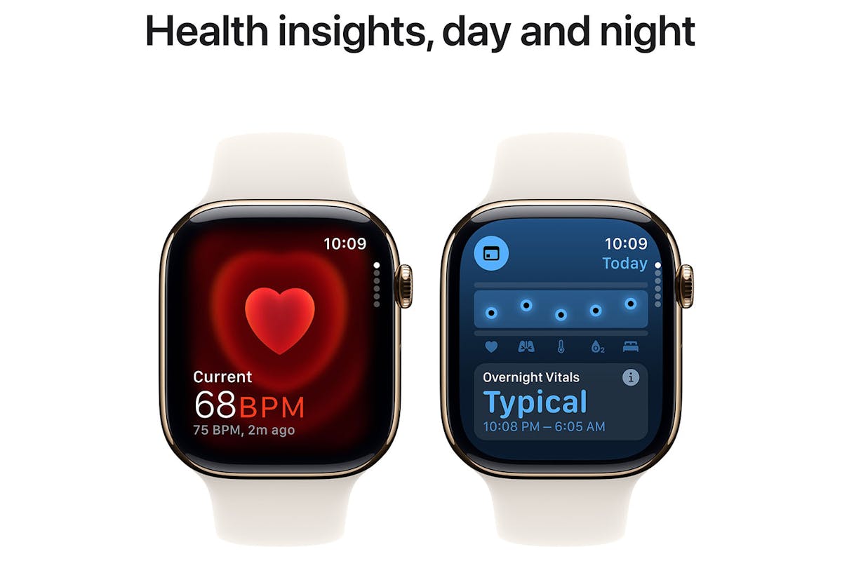 Apple Watch Series 10 GPS + Cellular | 46mm | Gold Titanium Case with Starlight Sport Band S/M-14