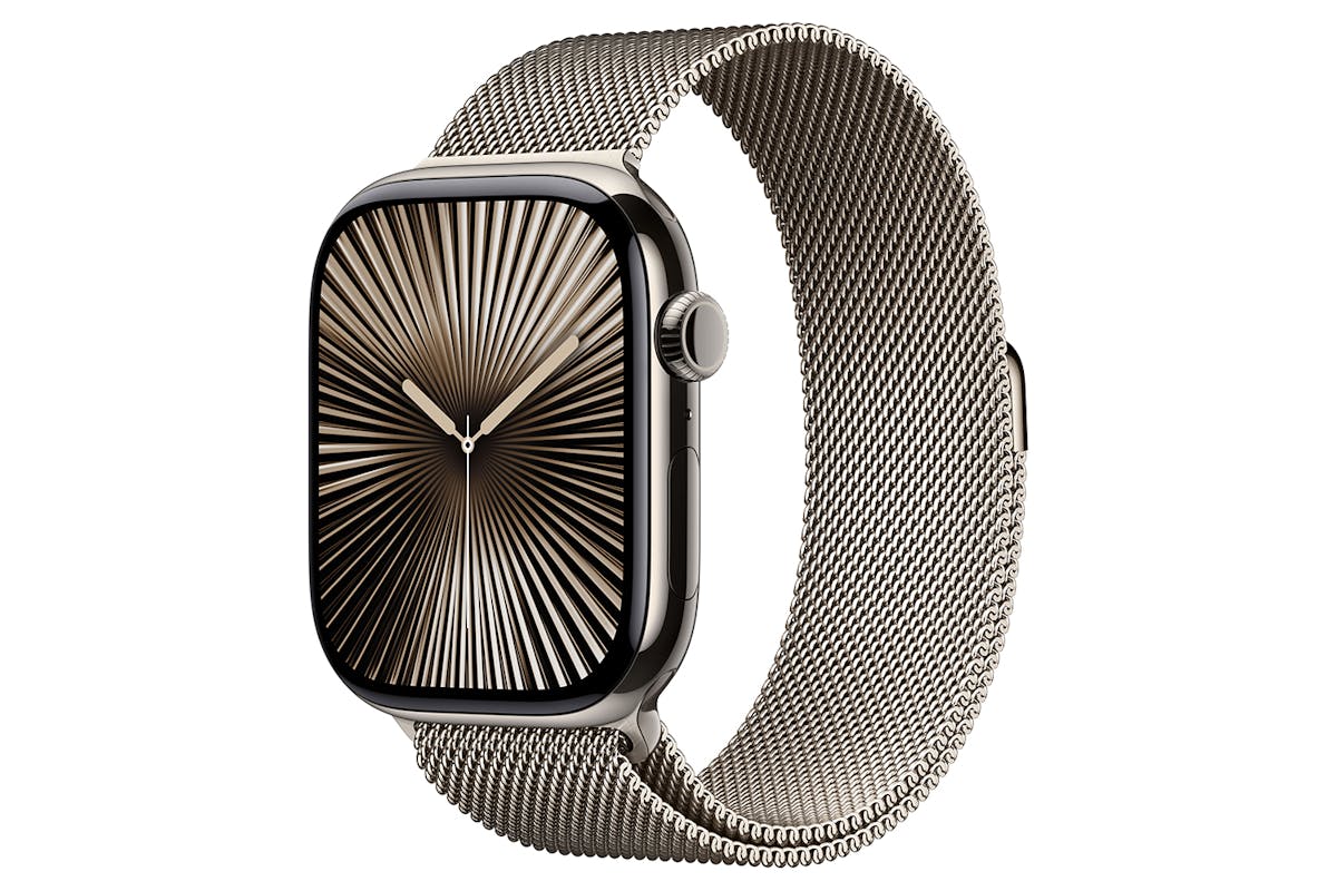 Apple Watch Series 10 GPS + Cellular | 46mm | Natural Titanium Case with Natural Milanese Loop M/L-10