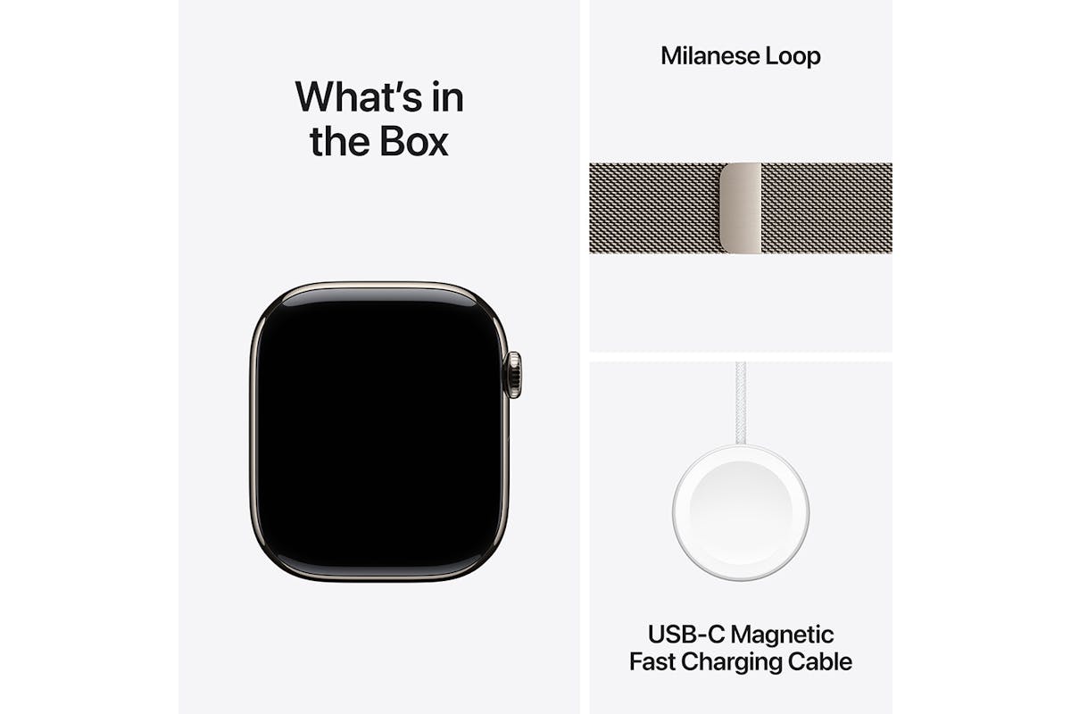 Apple Watch Series 10 GPS + Cellular | 46mm | Natural Titanium Case with Natural Milanese Loop M/L-17
