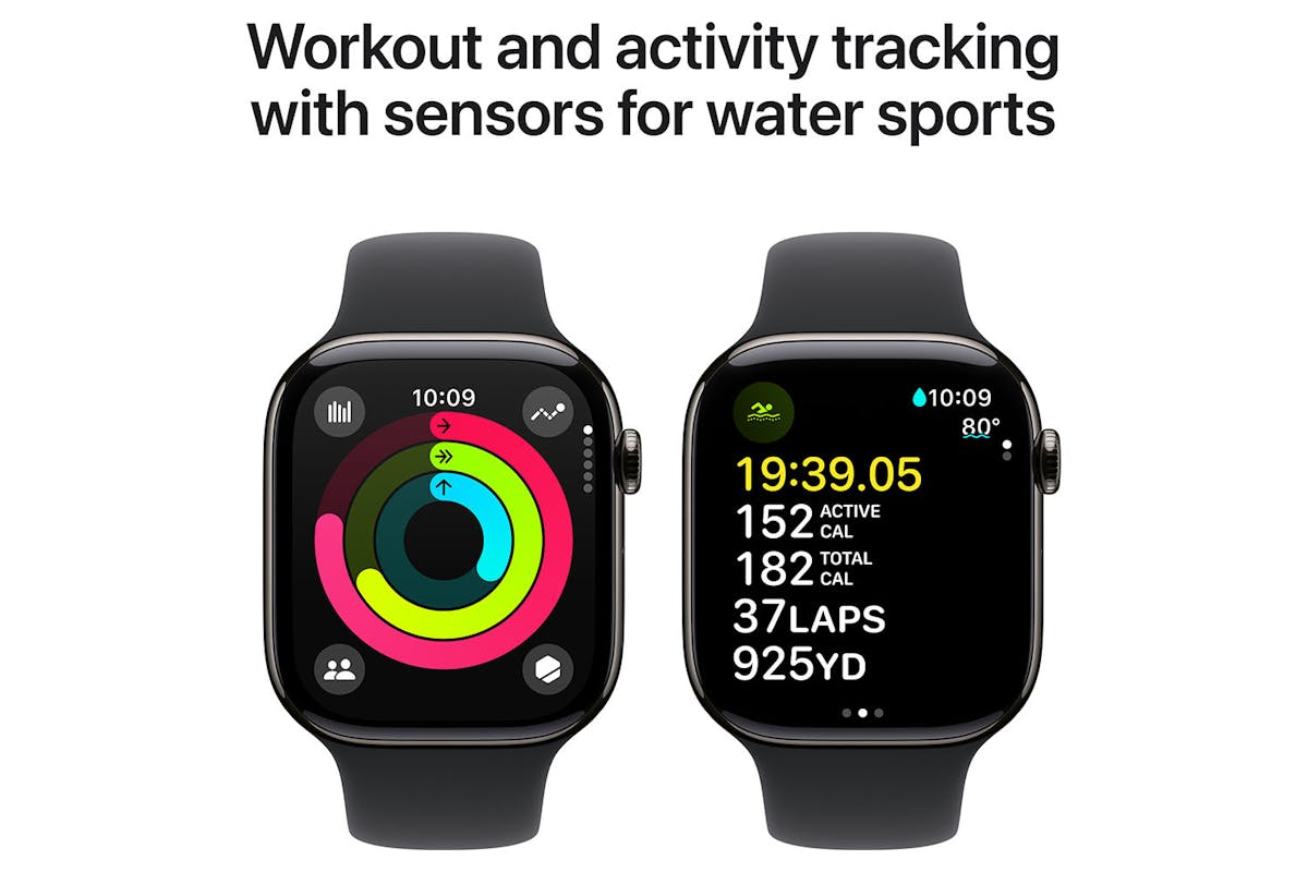 Apple Watch Series 10 GPS + Cellular | 46mm | Slate Titanium Case with Black Sport Band M/L-13