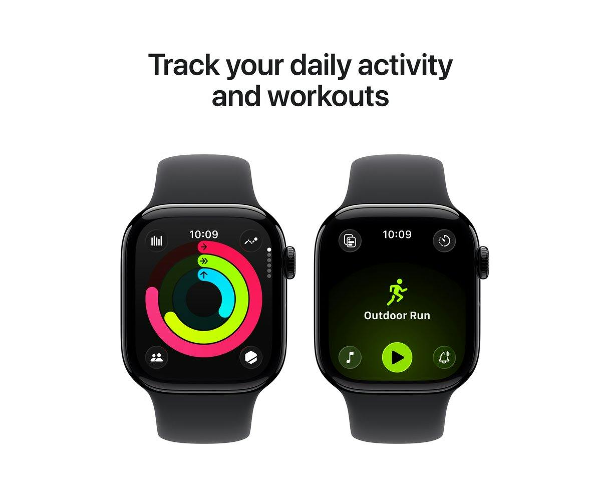 Apple Watch Series 11 | GPS | 42mm | Jet Black Aluminium | Black Sport Band | S/M-14