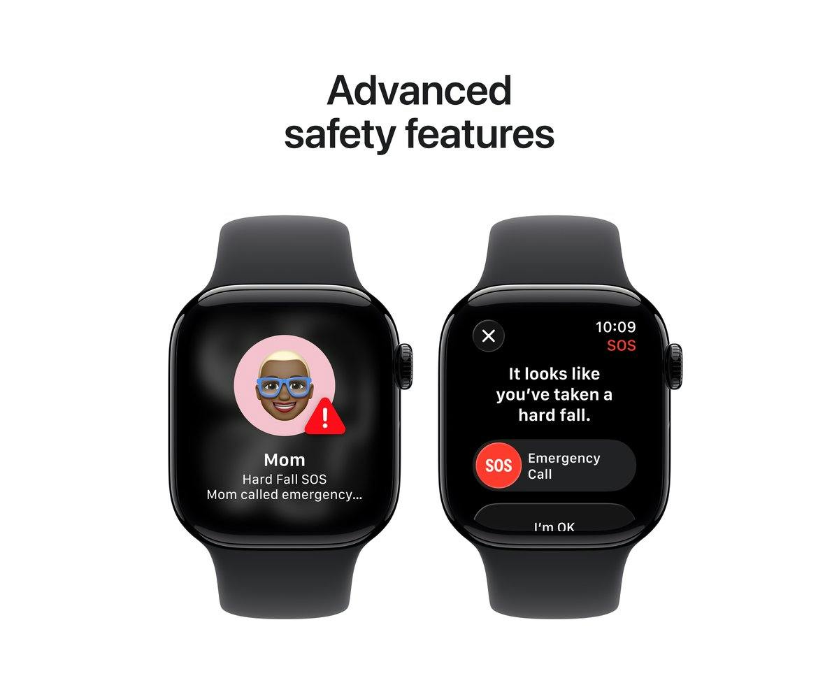 Apple Watch Series 11 | GPS | 42mm | Jet Black Aluminium | Black Sport Band | S/M-16