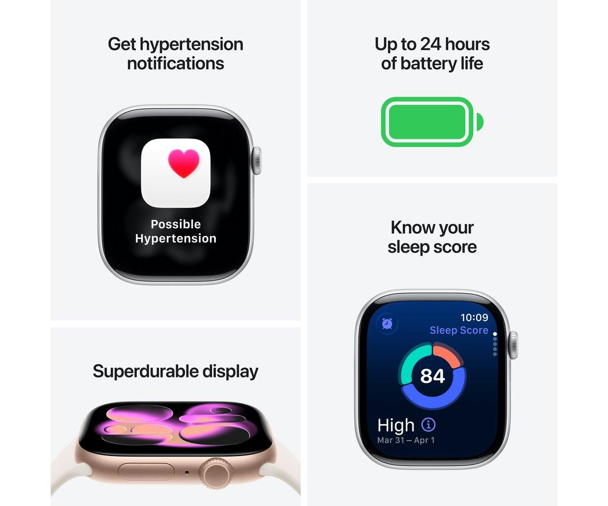 Apple Watch Series 11 | GPS | 42mm | Rose Gold Aluminium | Light Blush Sport Band | M/L-13