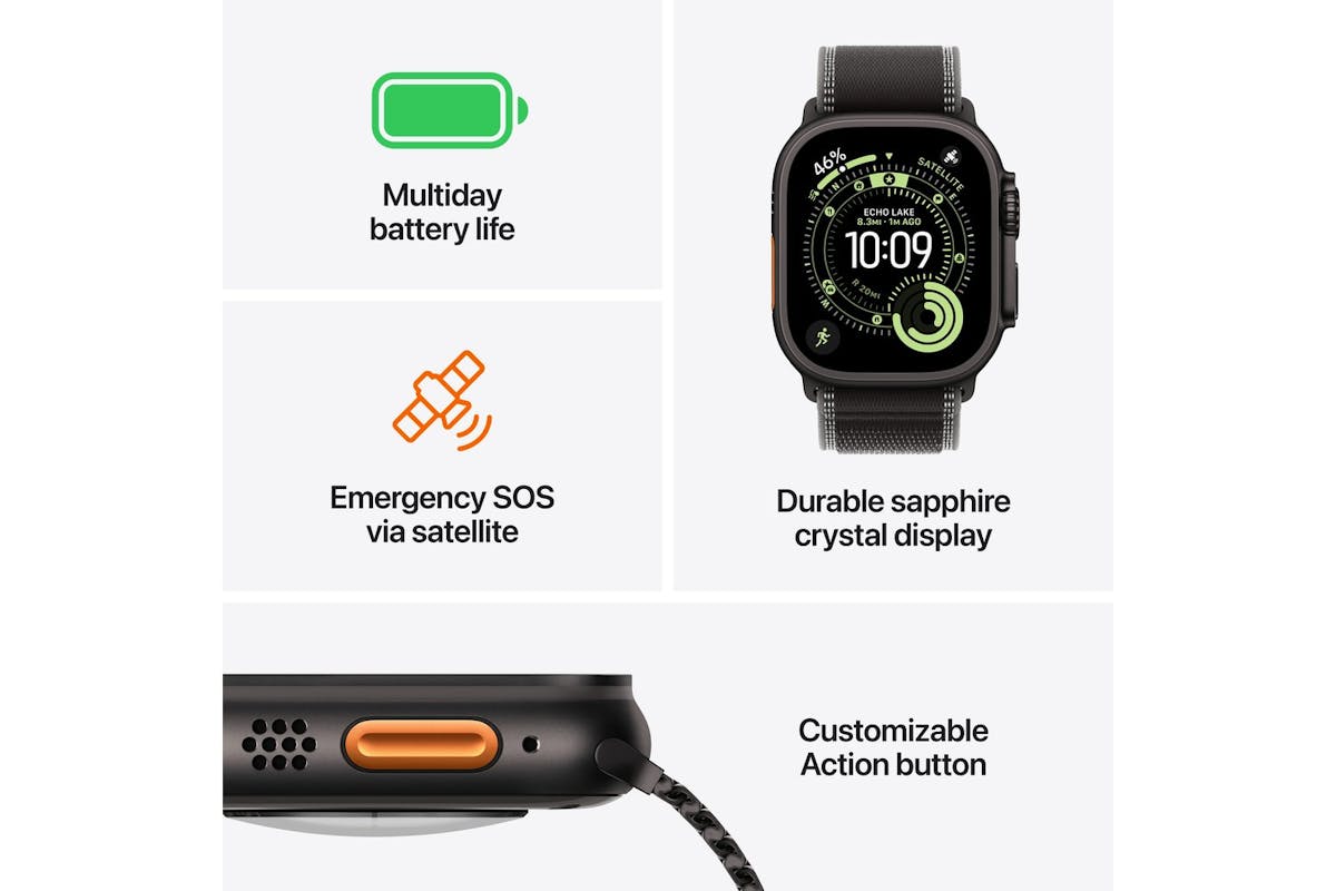 Apple Watch Ultra 3 | GPS + Cellular | 49mm | Black Titanium | Black Titanium Milanese Loop | Large-13
