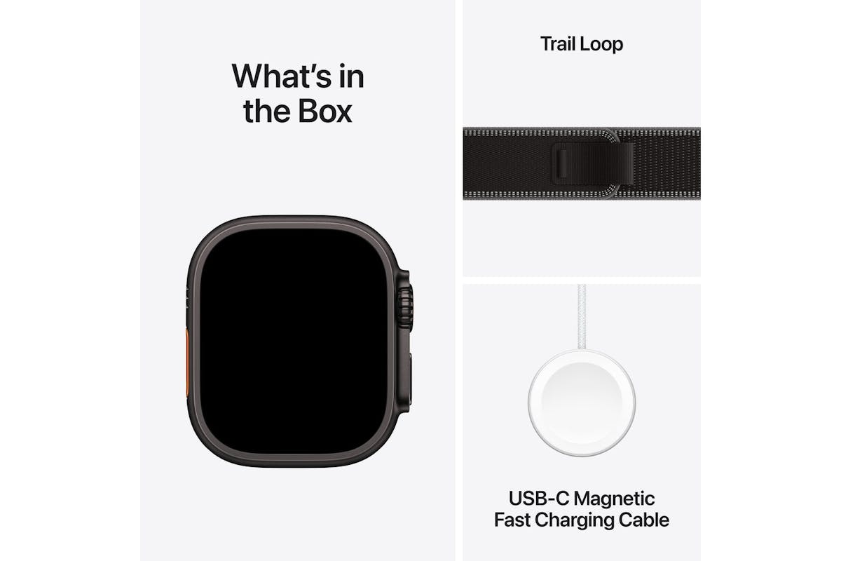 Apple Watch Ultra 3 | GPS + Cellular | 49mm | Black Titanium | Black/Charcoal Trail Loop | M/L-19