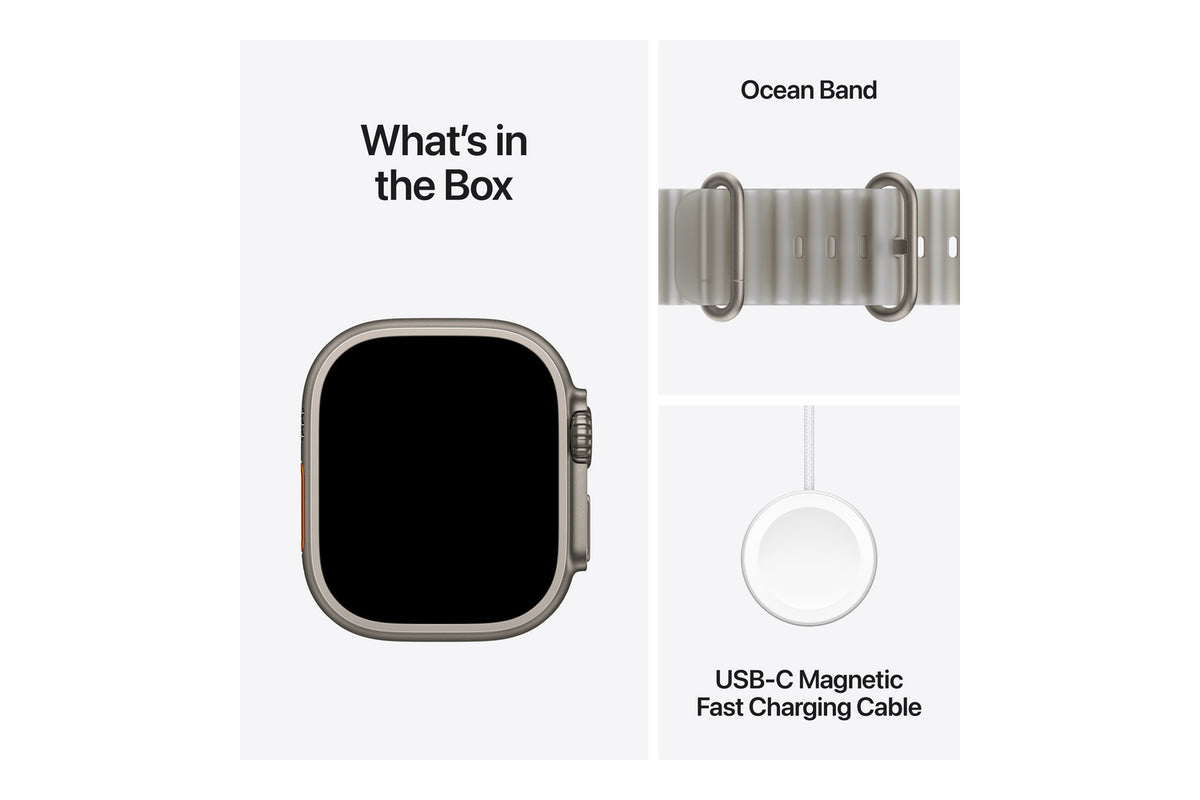 Apple Watch Ultra 4 | GPS + Cellular | 49mm | Natural Titanium | Translucent Grey Ocean Band-7