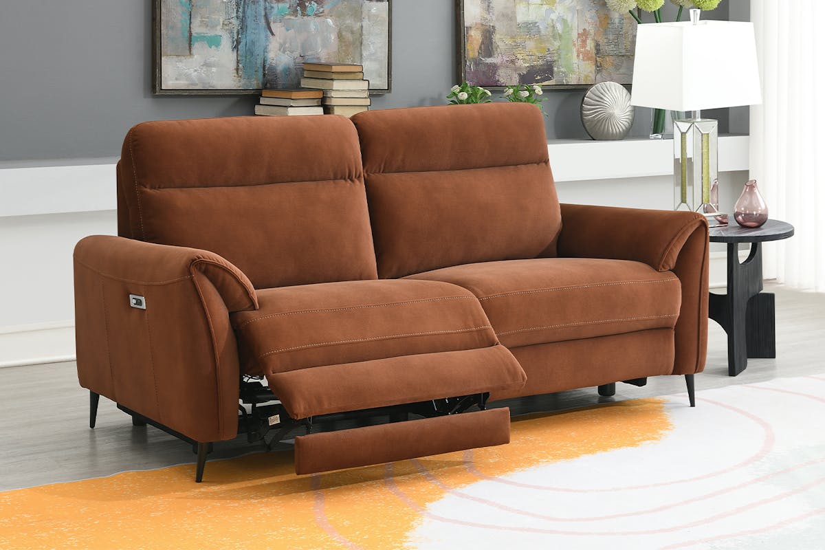 Arbour 3 Seater Sofa | Power Recliner | Fabric | Rust-3