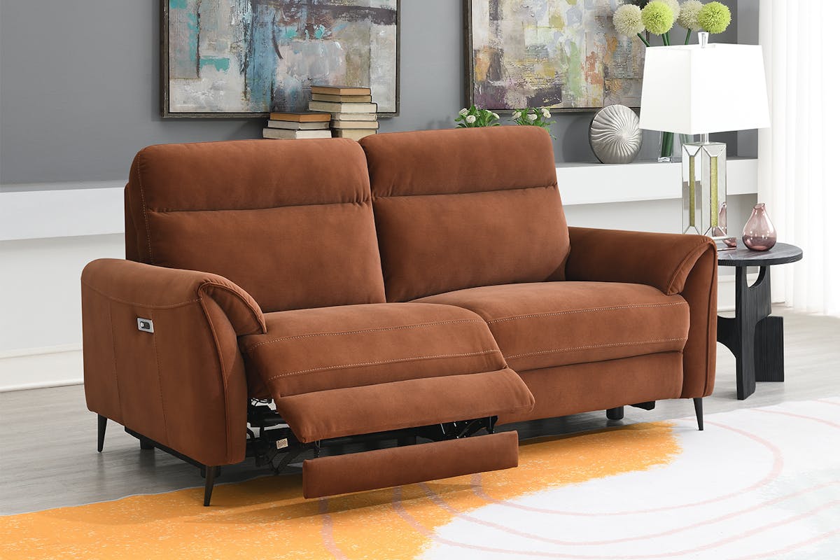 Arbour 2 Seater Sofa | Power Recliner | Fabric | Rust-4