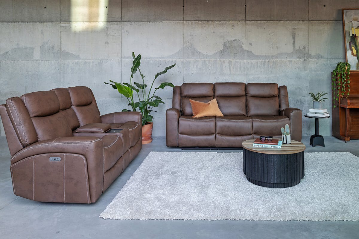 Atlanta 3 Seater Sofa | Power Recliner | Brown-2