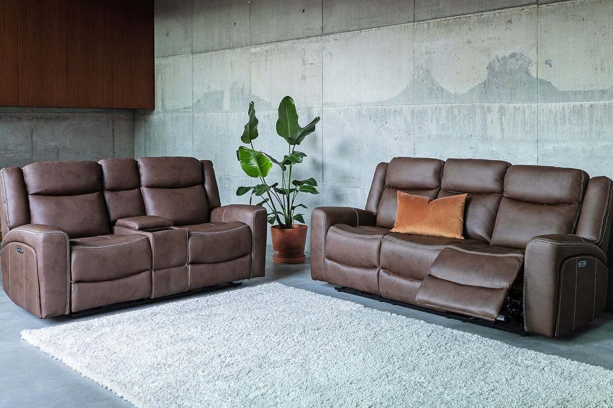 Atlanta 3 Seater Sofa | Power Recliner | Brown-7