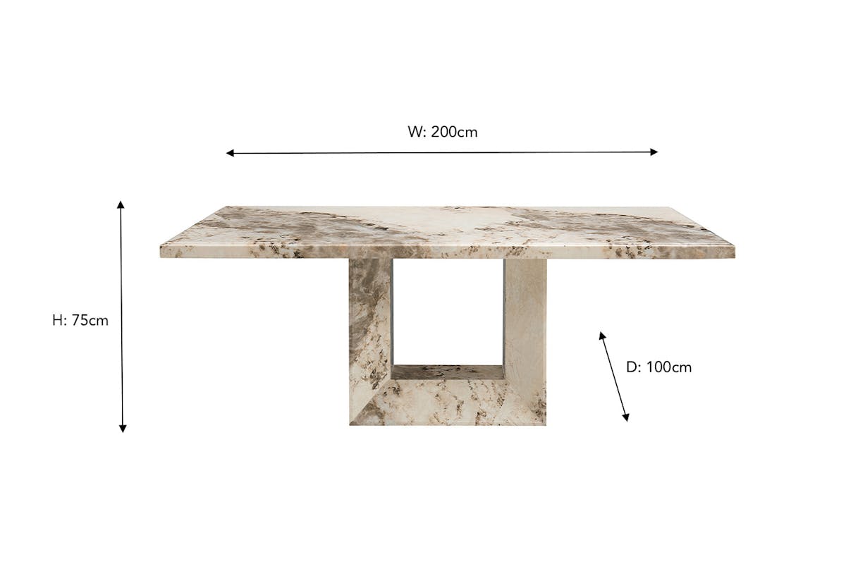 Canova Rectangular Dining Table | 200 cm | Mottled Mocha-3