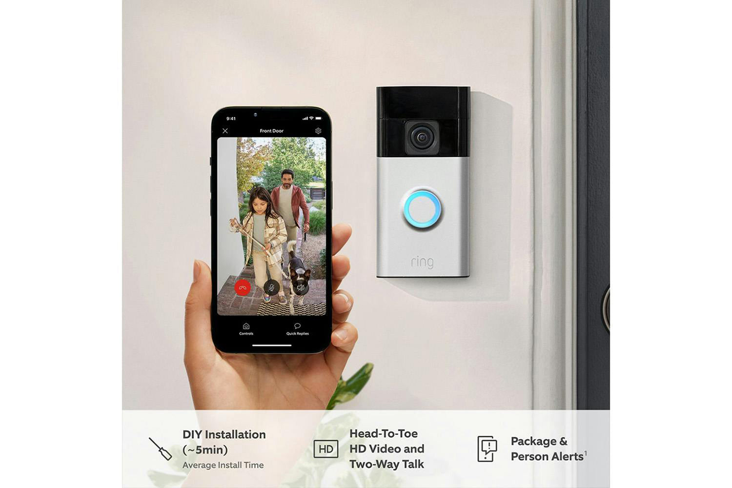 Ring Battery Video Doorbell | Satin Nickel-2