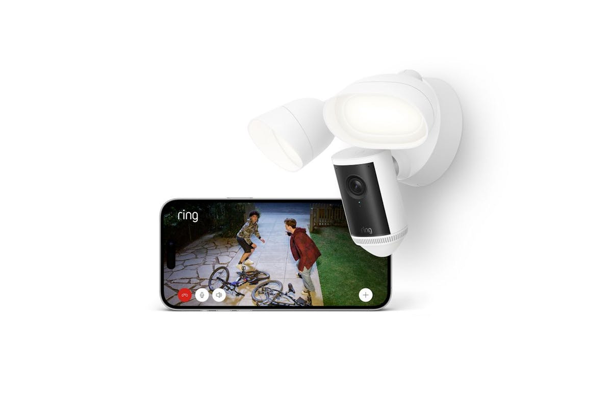 Ring Floodlight Cam Pro Wired White | Security Camera | Outdoor | 4k Video-2