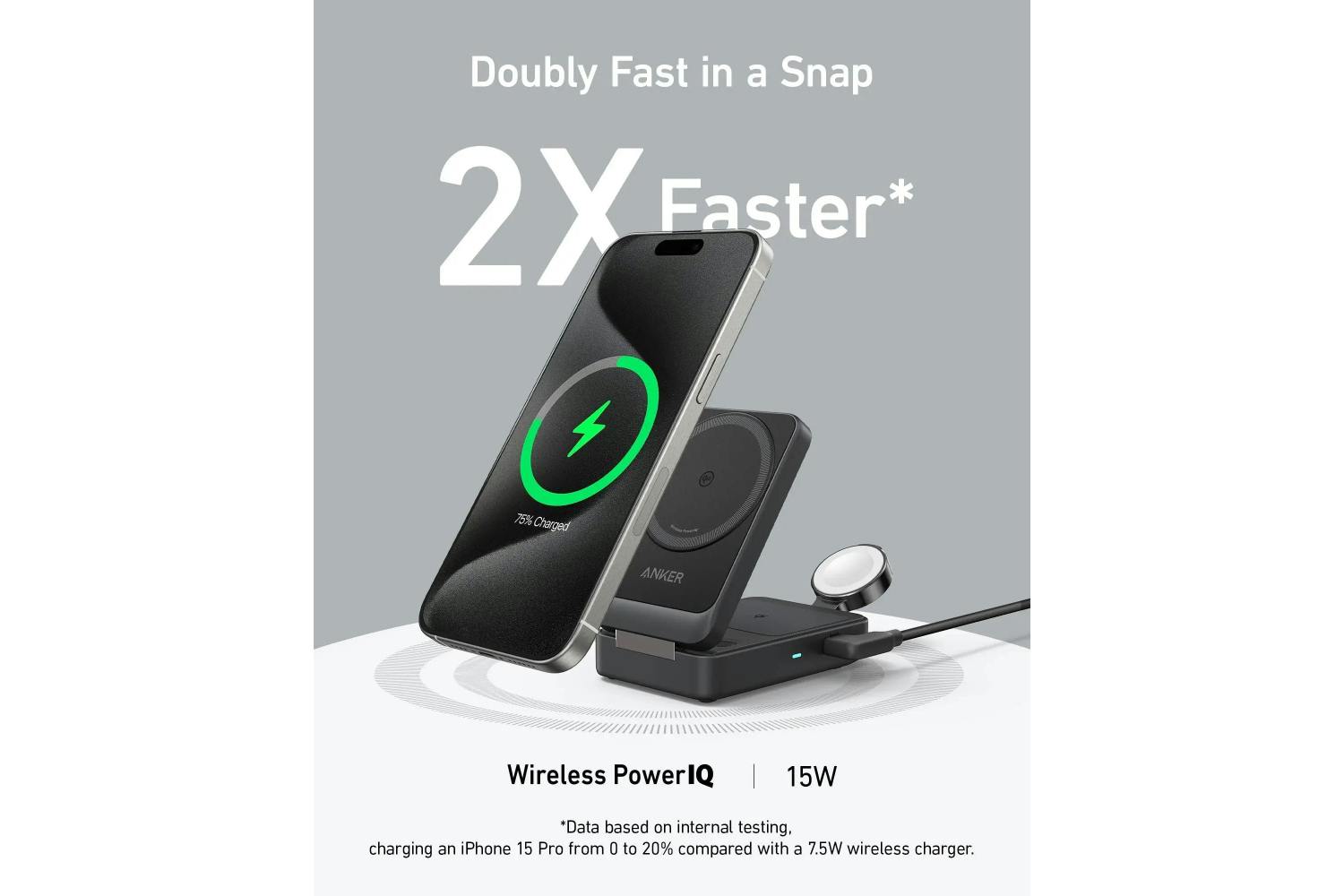 Anker MagGo 3-in-1 15W Wireless Charging Station | Black-4