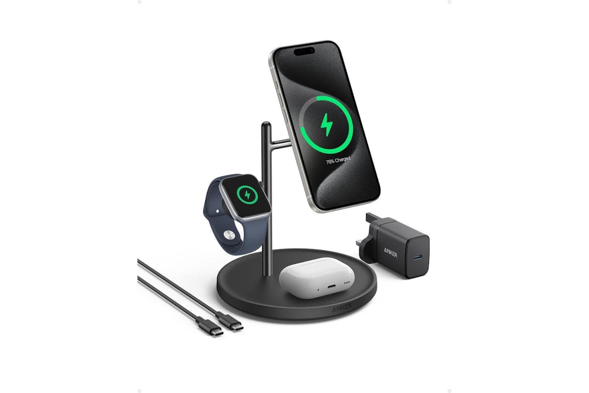 Anker MagGo 15W 3-in-1 Wireless Charging Station with Cable and Charger Bundle-2