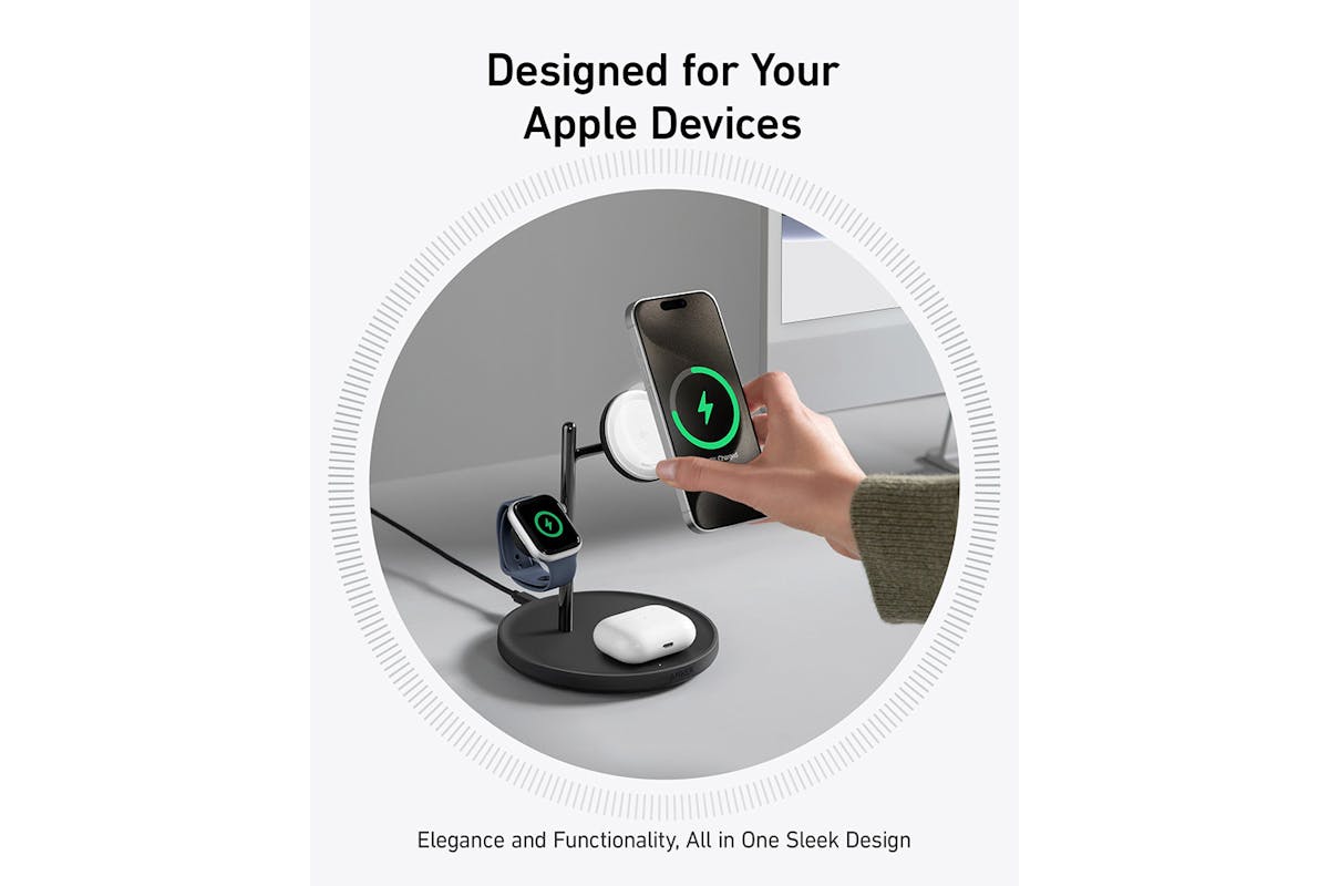 Anker Maggo 15W 3-in-1 Wireless Charging Station | Black-6