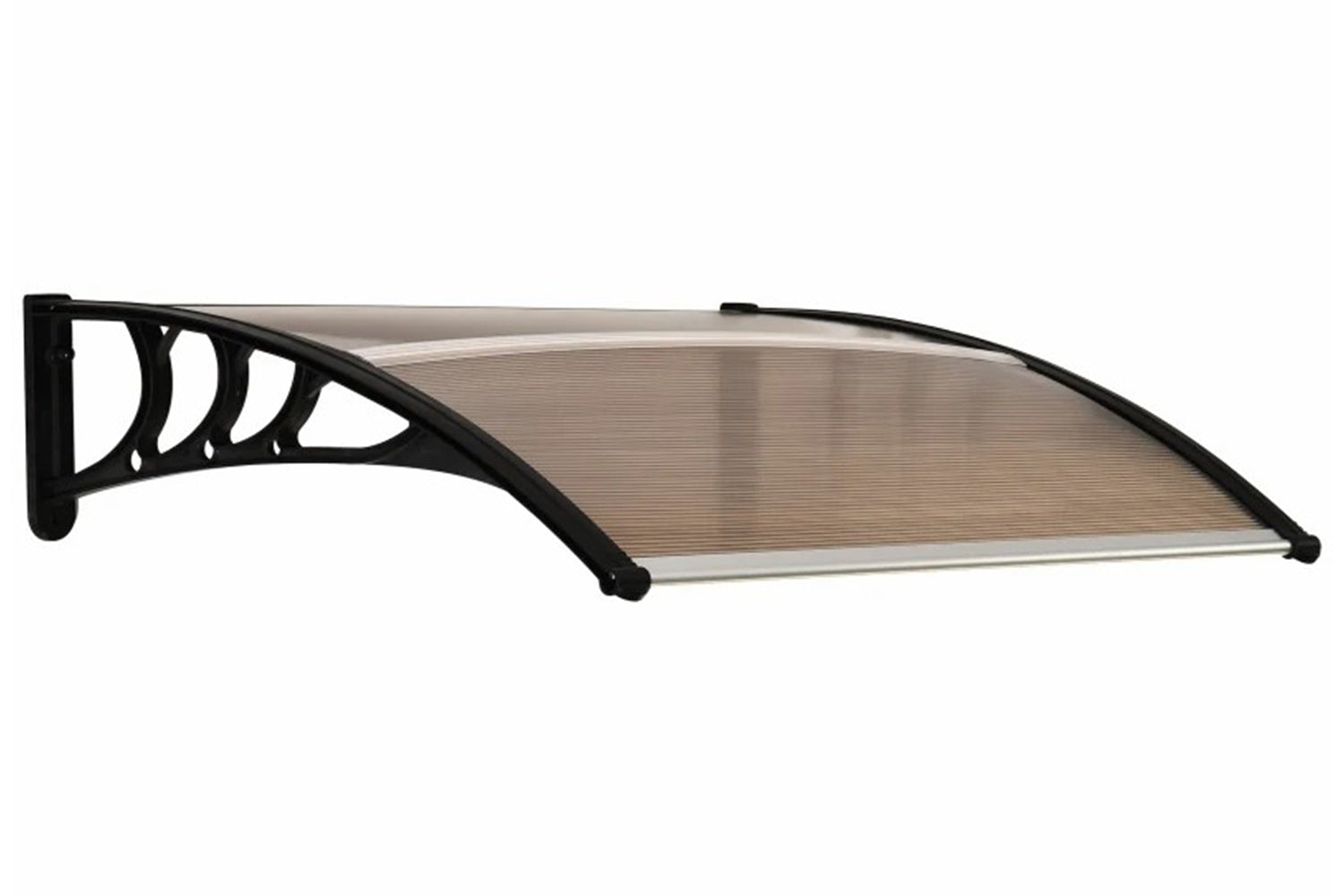 Outsunny Curved Window Door Canopy | Brown/Black