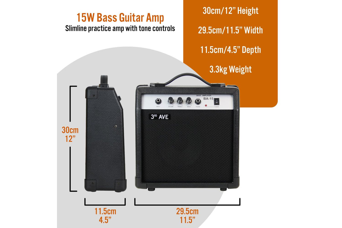 3rd Avenue 15 Watt Bass Guitar Amp-2