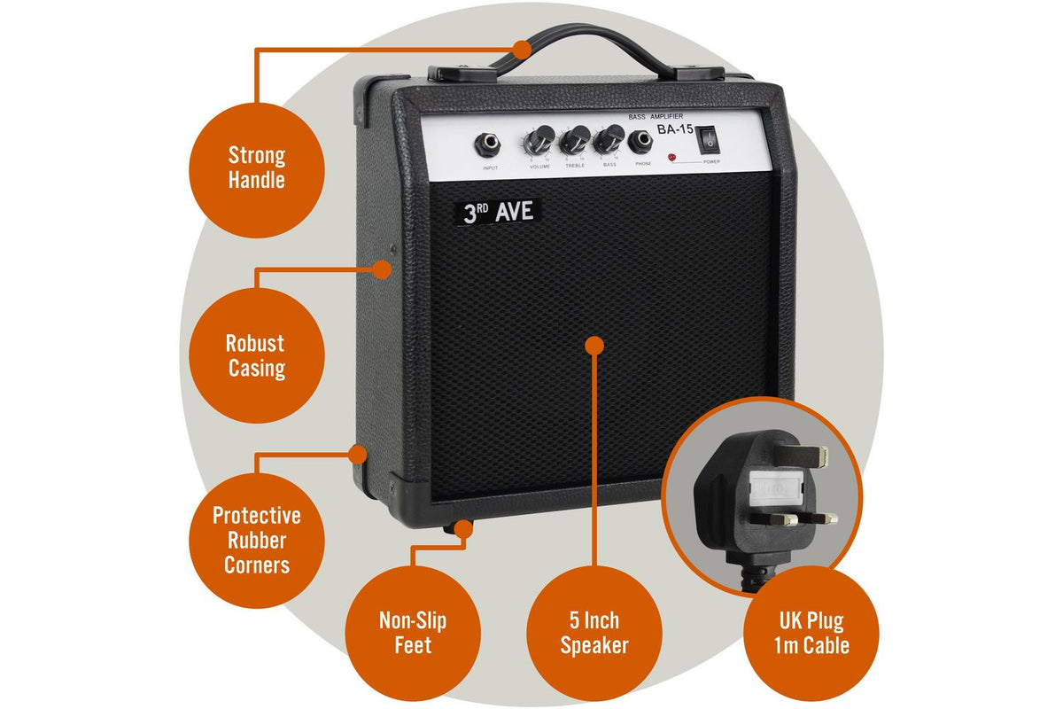 3rd Avenue 15 Watt Bass Guitar Amp-4