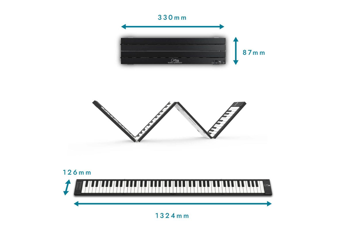 Carry-on 88 Key Touch Sensitive Folding Piano - Black-3