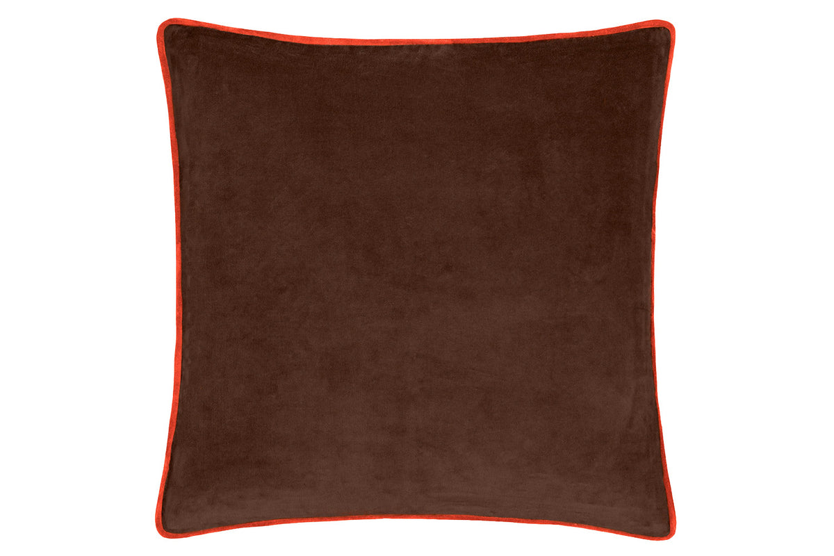 Bailey Piped Cushion | Chocolate/Orange | 50 x 50 cm-2