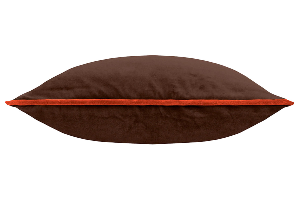 Bailey Piped Cushion | Chocolate/Orange | 50 x 50 cm-3