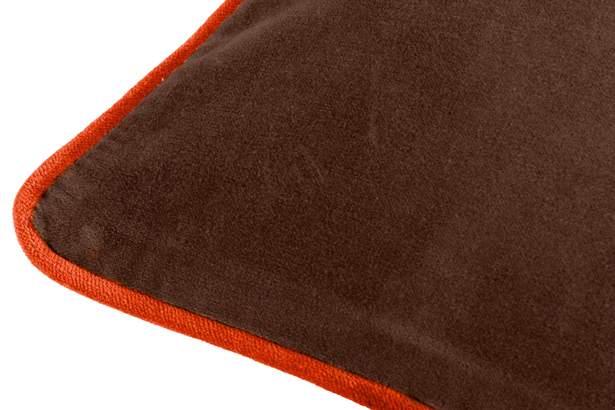 Bailey Piped Cushion | Chocolate/Orange | 50 x 50 cm-4