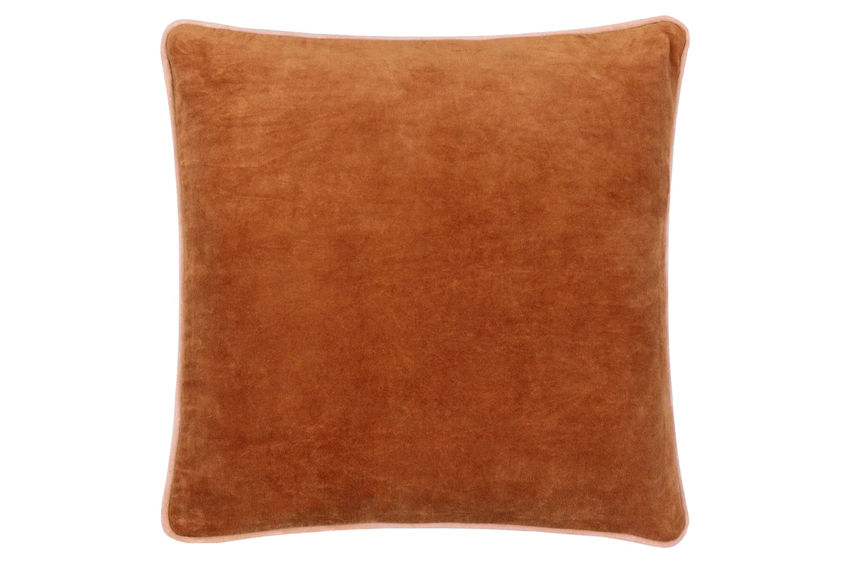 Bailey Piped Cushion | Cinnamon/Pale Pink | 50 x 50 cm
