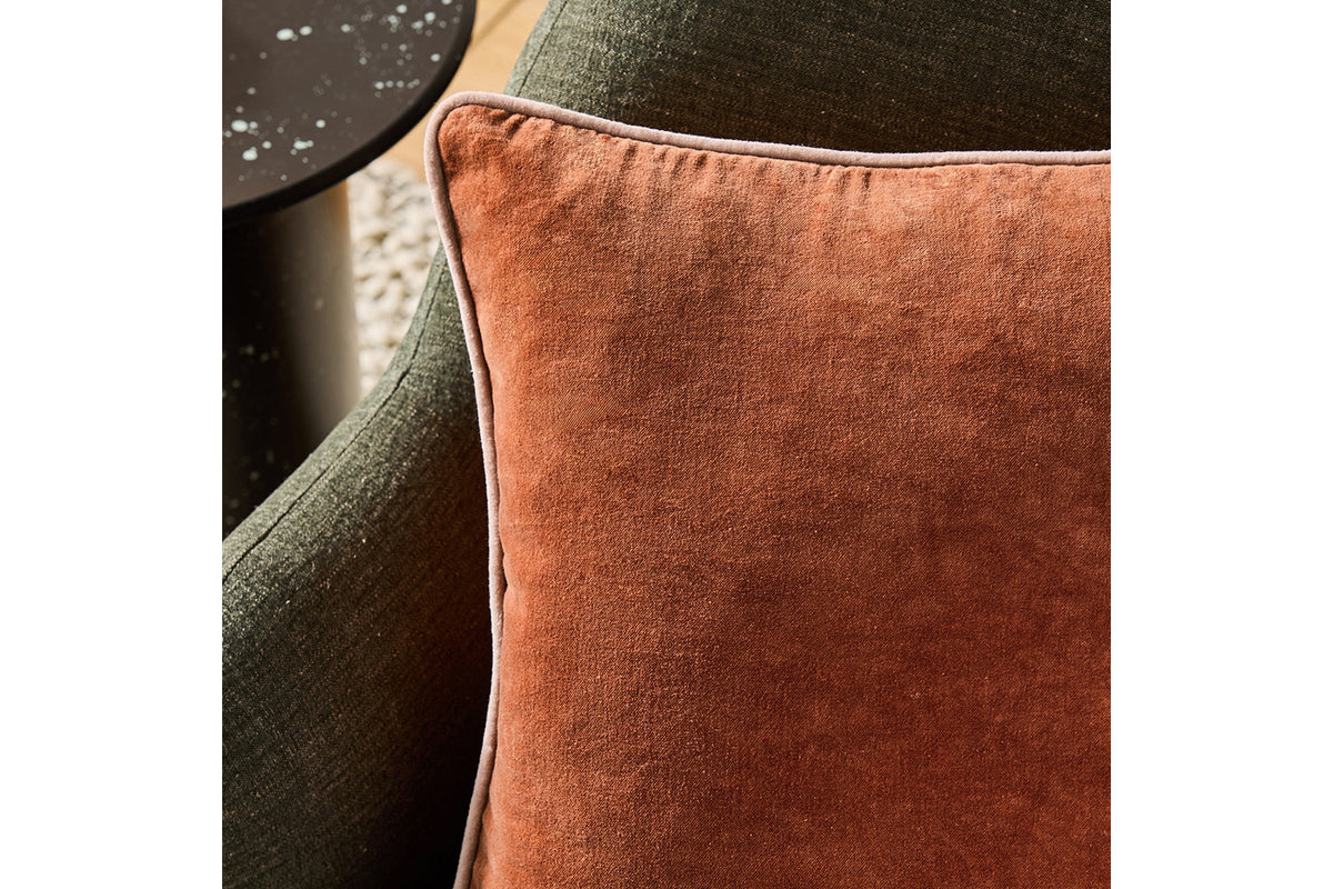 Bailey Piped Cushion | Cinnamon/Pale Pink | 50 x 50 cm-4